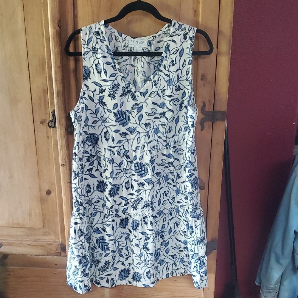 Rachel Zoe Floral Sleeveless Dress 100% Linen - Picture 1 of 10